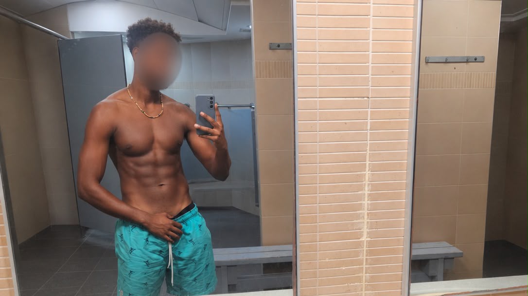 Second after progress photo, face blurred