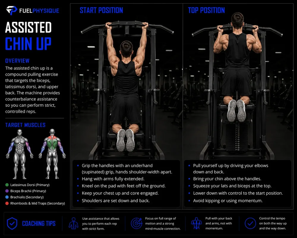 Assisted Chin Up exercise illustration