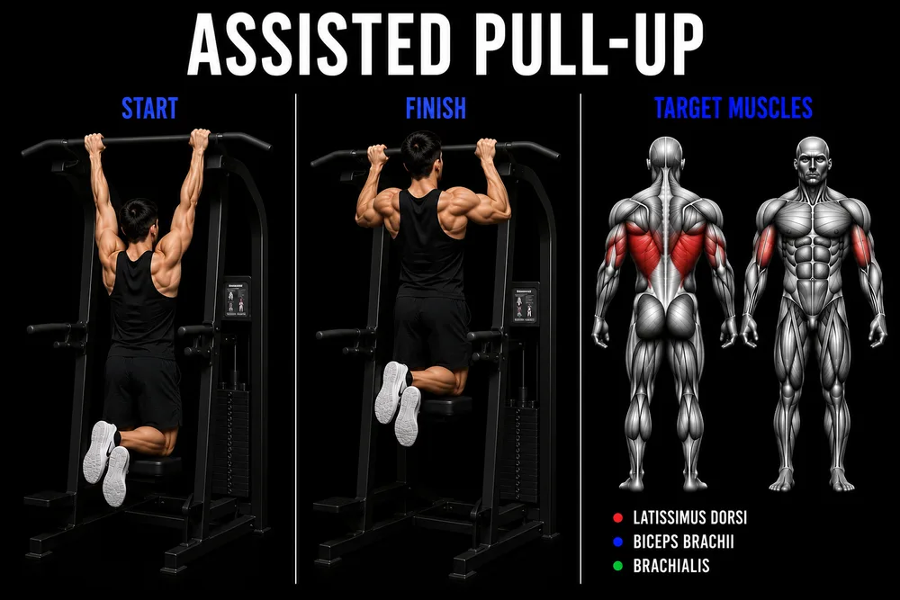 Assisted Pull Up exercise illustration