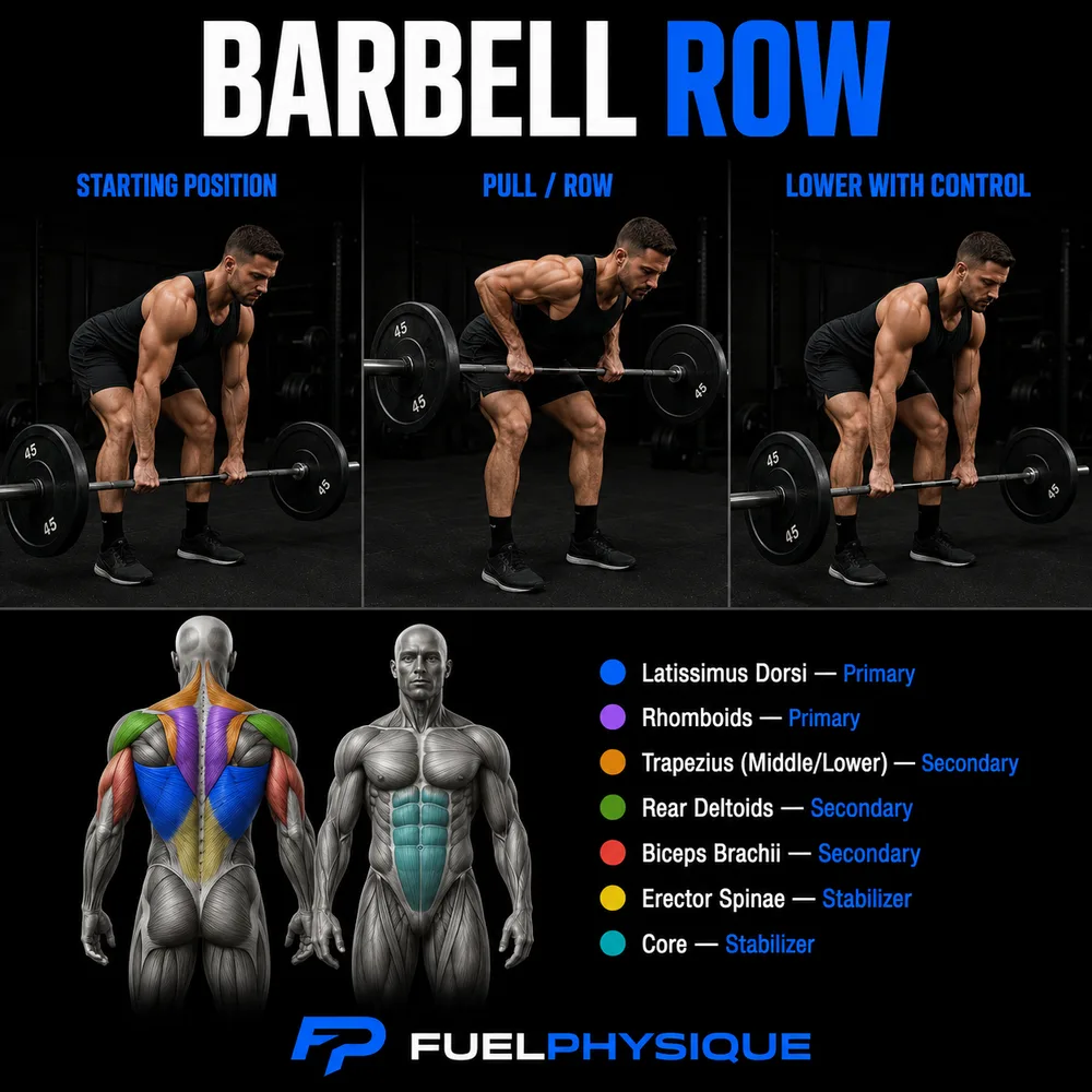 Barbell Row exercise illustration