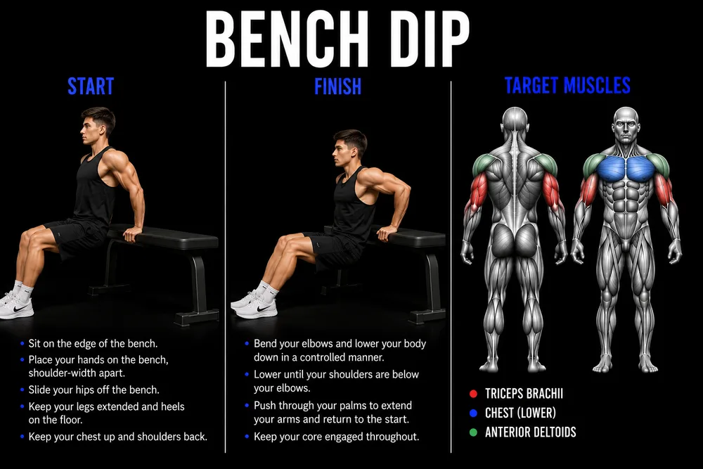 Bench Dip exercise illustration