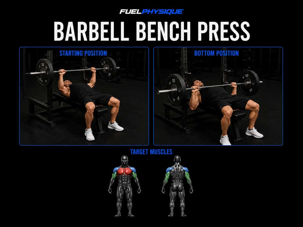 Barbell Bench Press exercise illustration