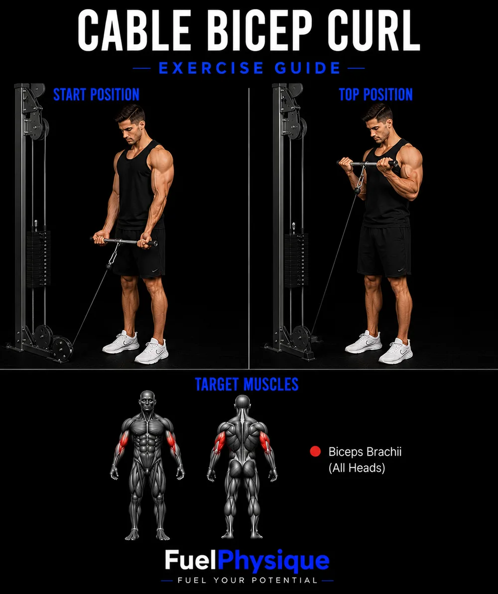 Cable Bicep Curl exercise illustration