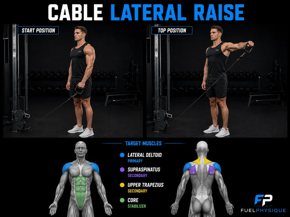 Cable Lateral Raise exercise illustration