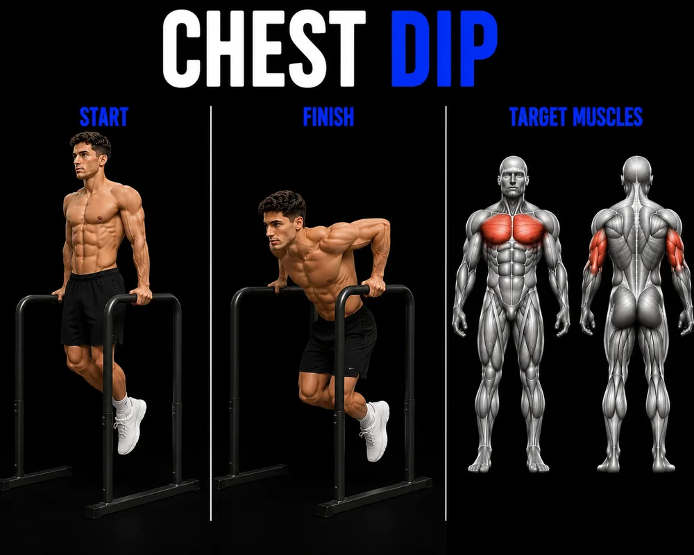 Dip exercise illustration