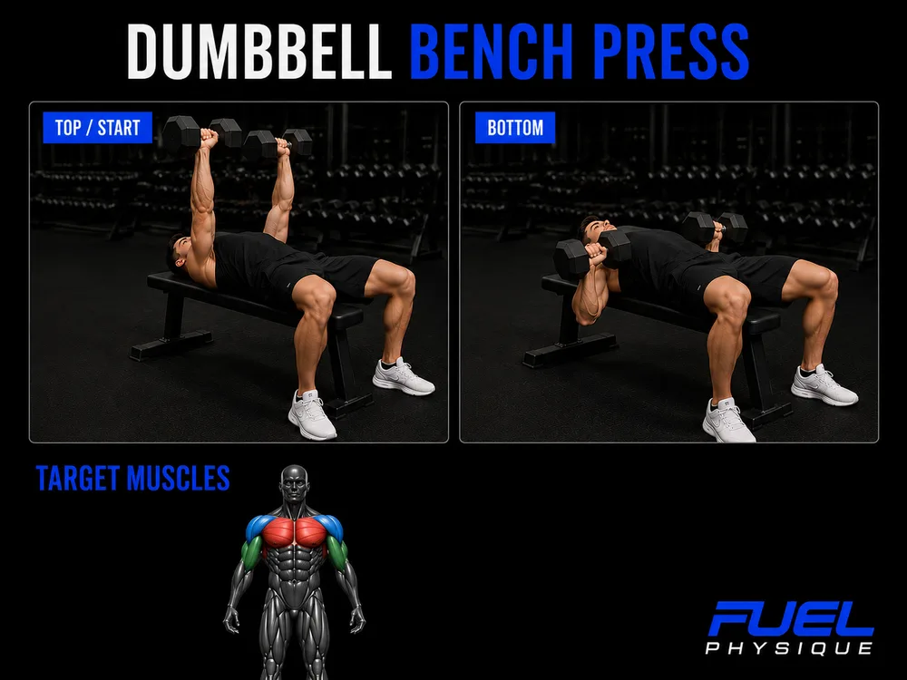 Dumbbell Bench Press exercise illustration