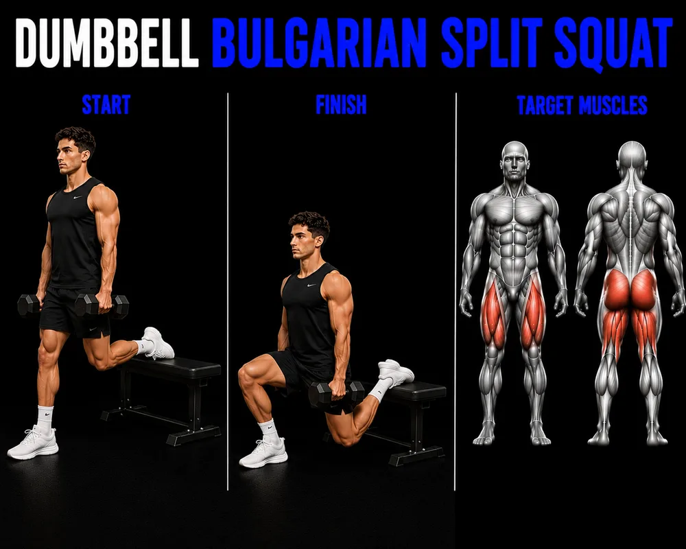 Bulgarian Split Squat exercise illustration