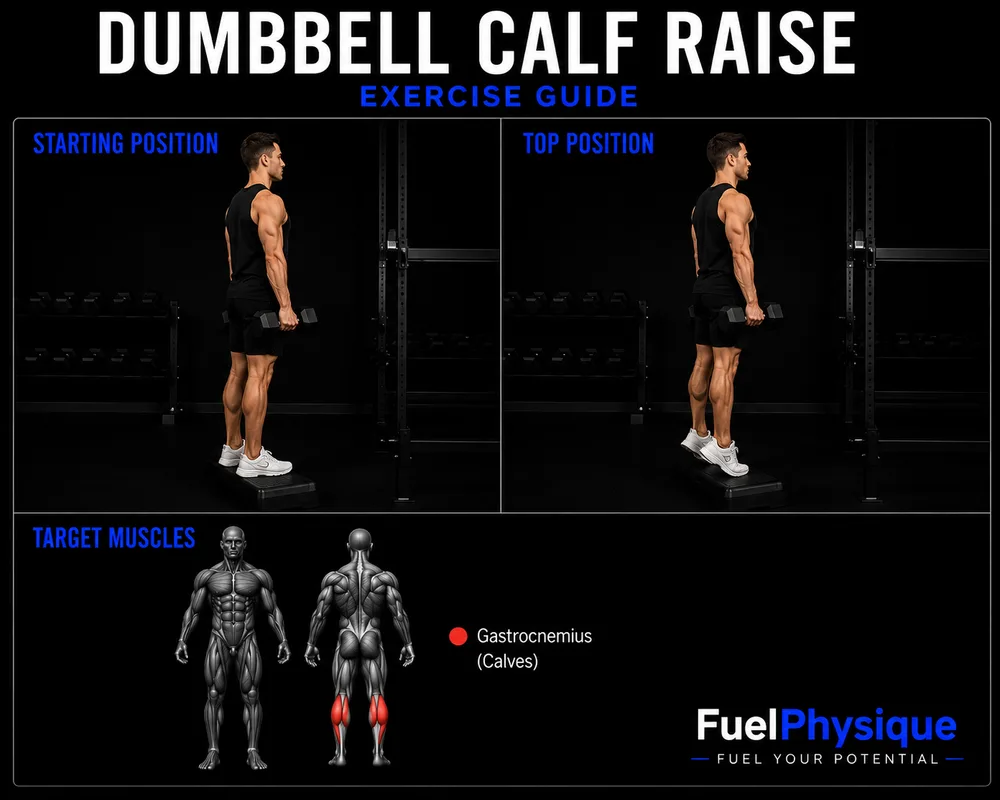 Dumbbell Calf Raise exercise illustration