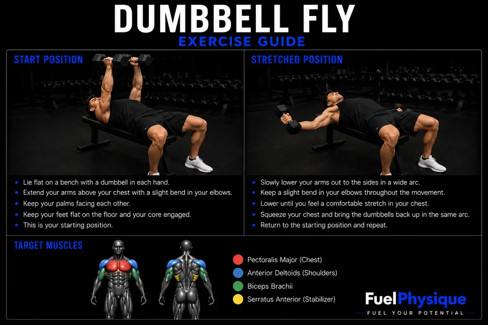 Dumbbell Fly exercise illustration
