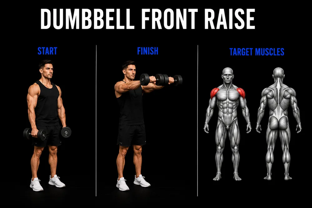 Dumbbell Front Raise exercise illustration