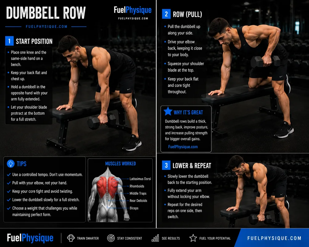 Dumbbell Row exercise illustration