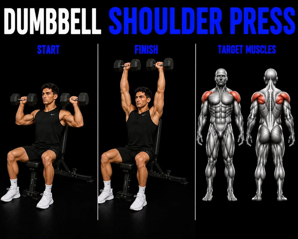 Dumbbell Shoulder Press exercise illustration