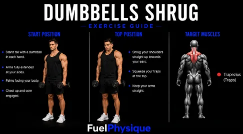 Dumbbell Shrug exercise illustration