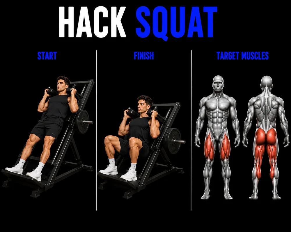 Hack Squat exercise illustration