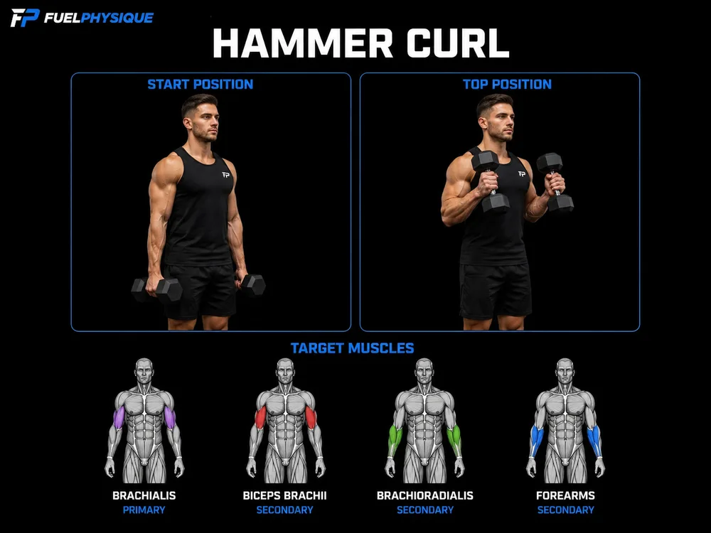 Hammer Curl exercise illustration