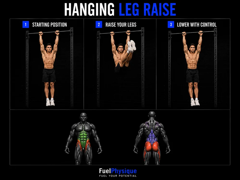 Hanging Leg Raise exercise illustration