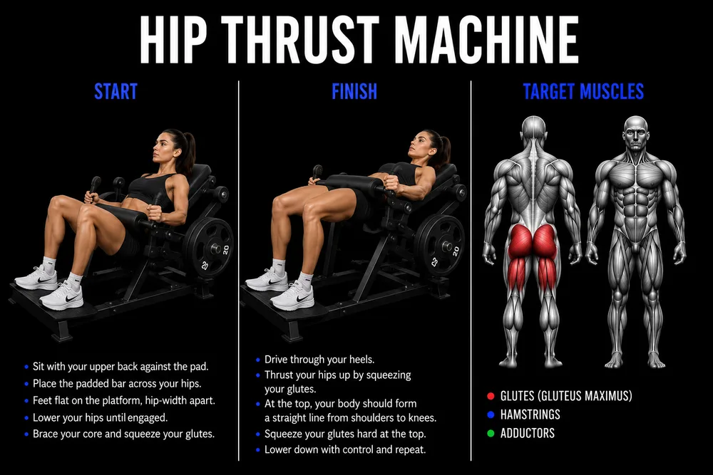 Hip Thrust Machine exercise illustration