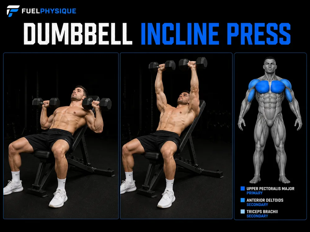 Incline Dumbbell Bench Press exercise illustration