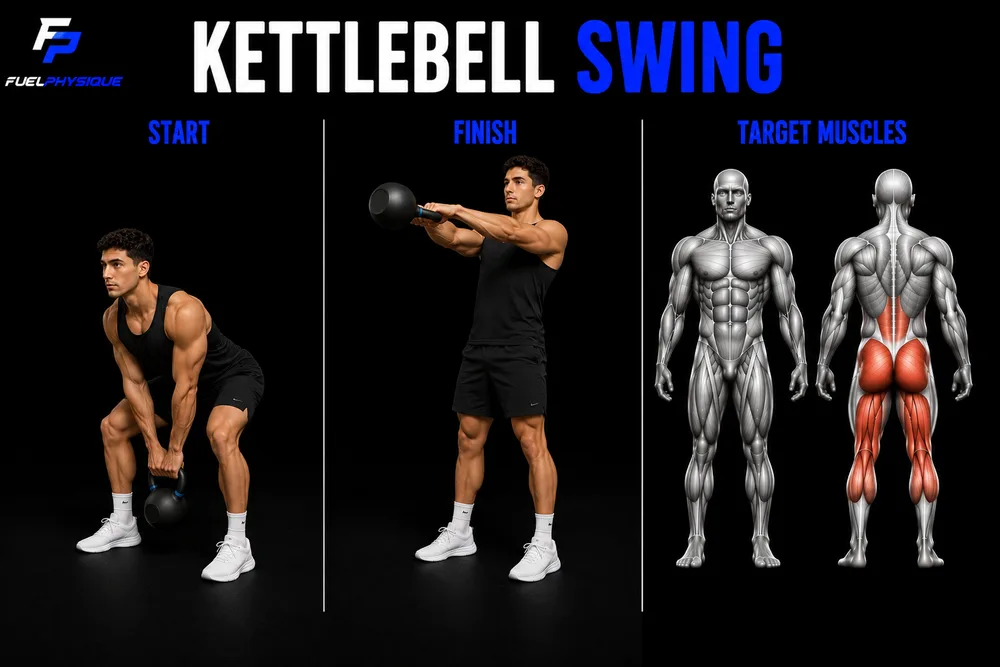 Kettlebell Swing exercise illustration