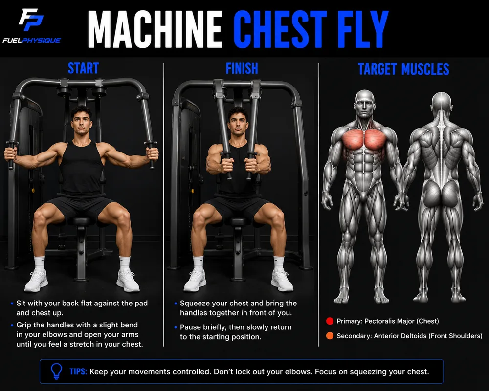 Machine Chest Fly exercise illustration