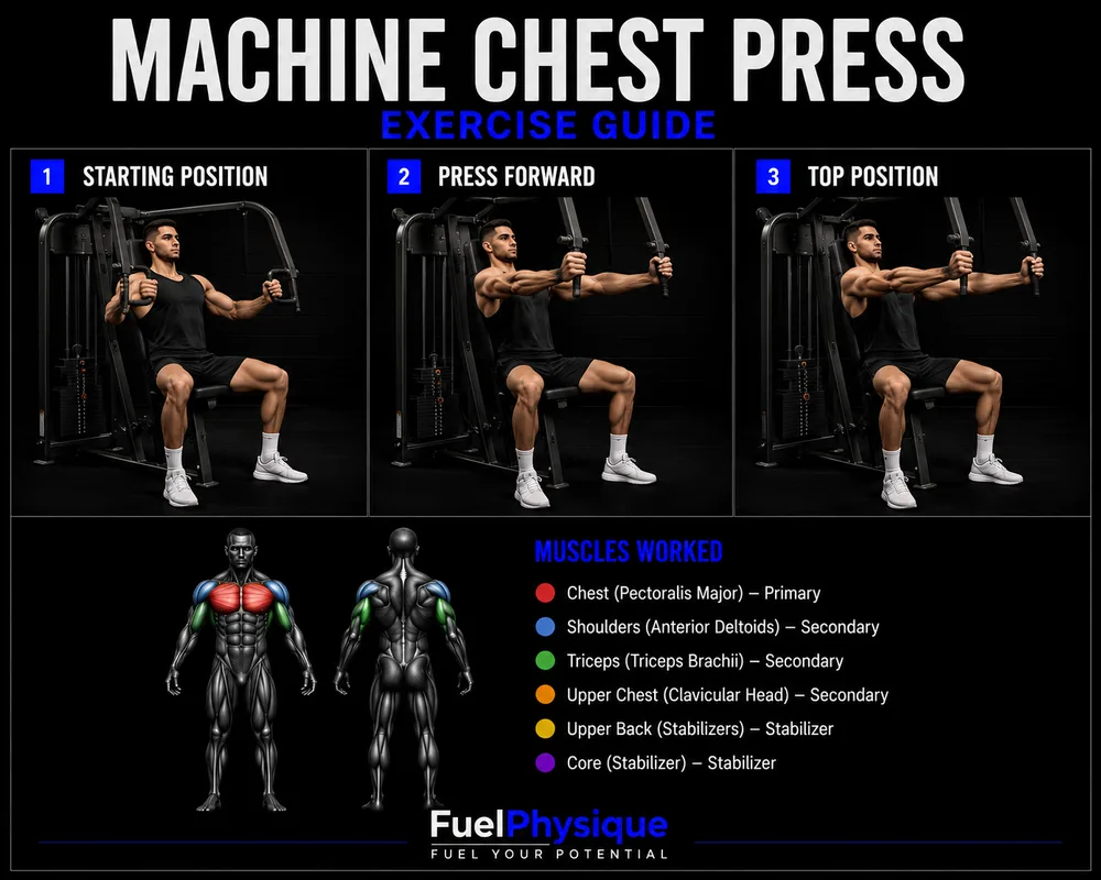 Machine Chest Press exercise illustration