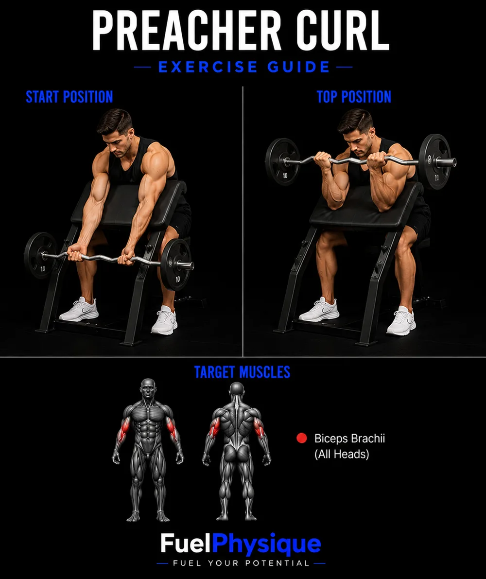 Preacher Curl exercise illustration