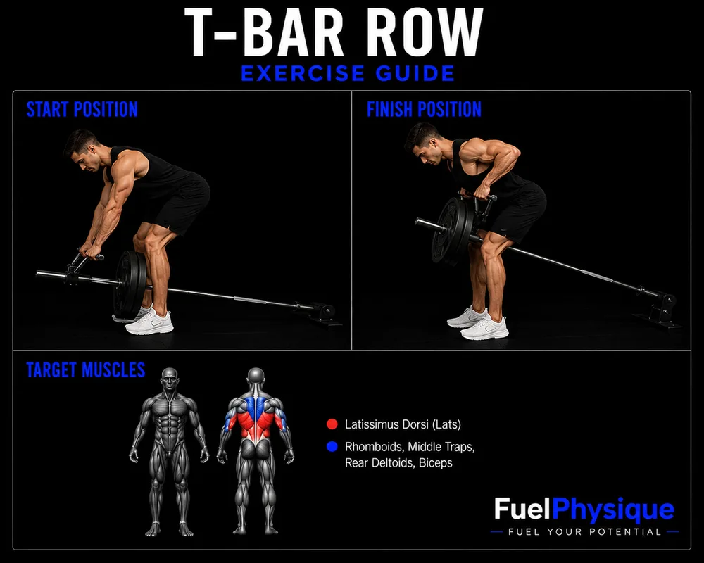 T Bar Row exercise illustration