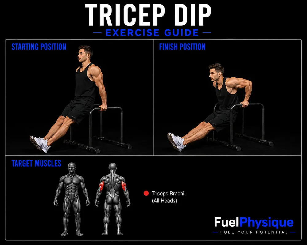 Tricep Dip exercise illustration