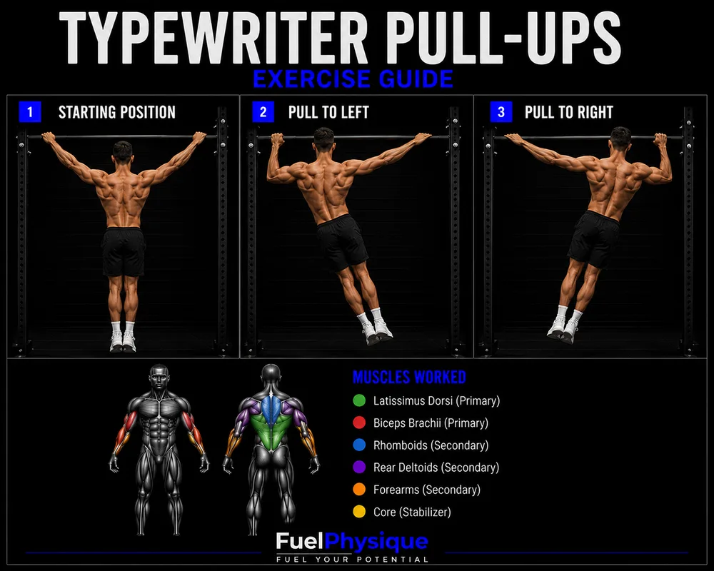 Typewriter Pull Ups exercise illustration